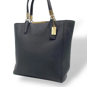 Coach tote bag, all leather, metal fittings, black - Picture 1 of 11