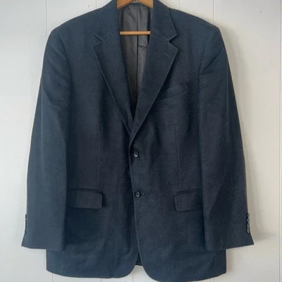 Oscar Del La Renta Traje Mezcla Lana Seda Chaqueta Blazer Negocios Gris 42 Regular Foto 1 de 4