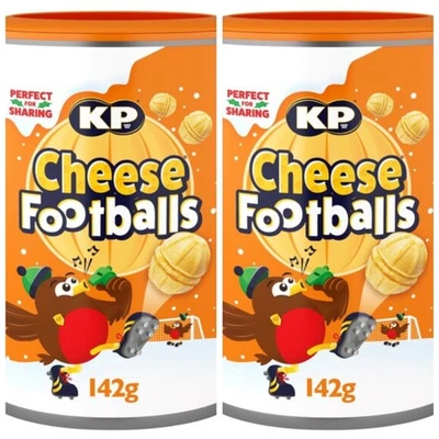 2 X KP Snacks Cheese Footballs (142g Each) - Wafer Balls With Cheesy Filling - Image 1 of 2