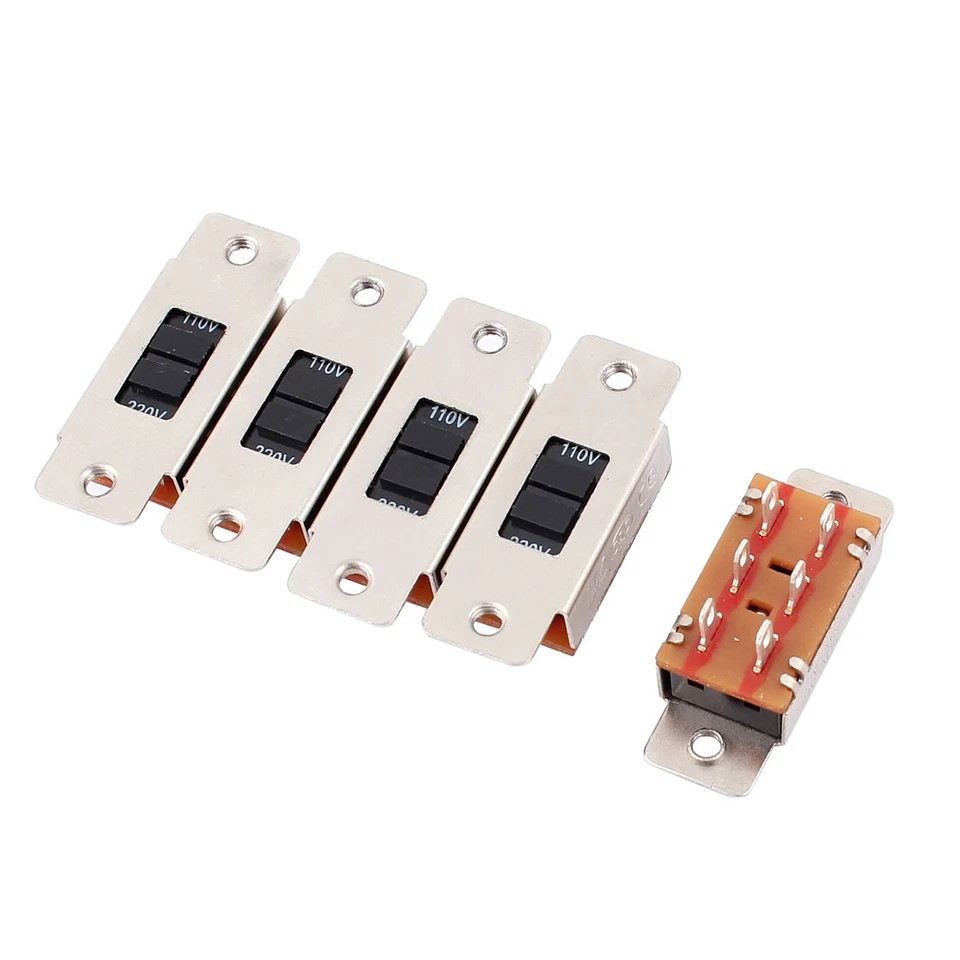 AC 3A/15A 125V/250V Posición 2 DPTD 6 Pines Mini Interruptor Deslizante 5Pcs - Imagen 1 de 1