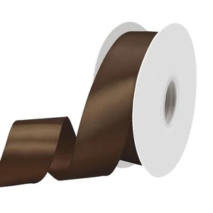 Double Faced Polyester Brown Satin Ribbon 1-1/2 Inch 50 Yards Fabric Ribbons ... - Bild 1 von 5