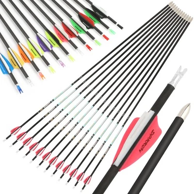 24T 32" Pure Carbon Arrows SP300-1000 ID4.2mm Recurve Bow Shooting Hunting 001" - Image 1 of 4