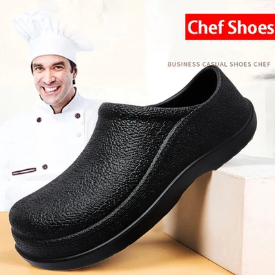 Mens Walking Slippers Waterproof Chef Sandals Outdoor Garden Fishing Shoes black - Image 1 of 4