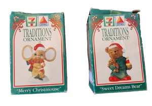 Seven 11 & Citgo Traditions Ornamenti Buon Chistmouse Dolci Sogni Orso 1993 - Foto 1 di 4