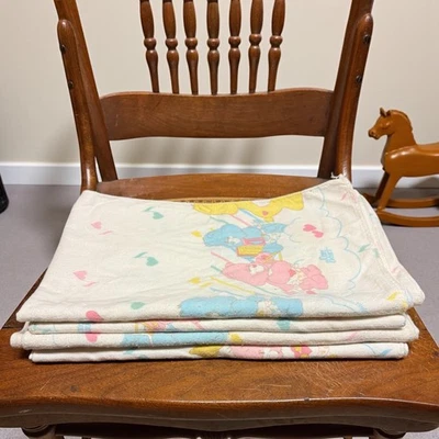 Manta de bebé vintage Care Bears años 80 38” X 26” x4 una con envoltura de bebé defectuosa    Foto 1 de 4