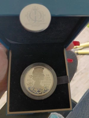 2012 Elizabeth II 5 Pound Silver Coin NGC PF69UC Diamond Jubilee NEW IN BOX - Image 1 of 4