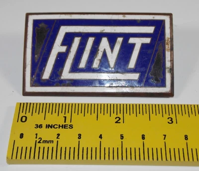 Rare 1923-1925 Flint Motor Radiator Enamel Emblem Durant Car Hood Badge Logo USA - Image 1 of 4