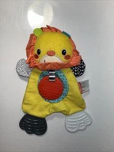 Infantino Lion Teether Plush Lovey Teething Chew Crinkle Yellow Red Orange Baby - Picture 1 of 4