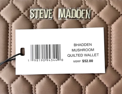 CARTERA PULSERA ACOLCHADA STEVE MADDEN BHADDEN CREMALLERA ALREDEDOR Negra, Gris, Champiñón Foto 1 de 2