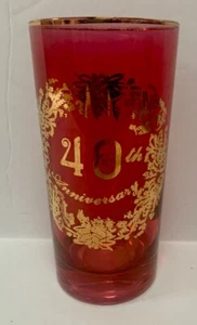 WEST VIRGINIA GLASS 40th Anniversary Ruby Red Glass 6” Tall Vintage - Picture 1 of 9