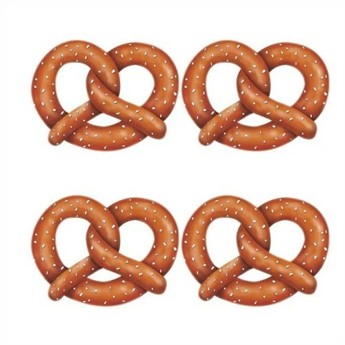 Paquete de 4 recortes de pretzel Oktoberfest suministros de fiesta de películas decoraciones 11" Foto 1 de 1