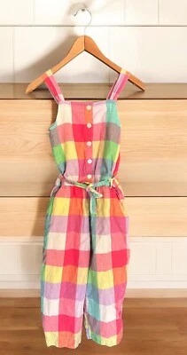 Traje de Salto Gap Niños Niñas 8 M Lino a Cuadros Forrado Verde Amarillo Rosa Marfil Escarcha Foto 1 de 4