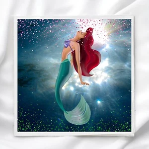 Little Mermaid Fabric Panel Quilt Block for sewing, quilting, crafting LM749606 - Picture 1 of 2