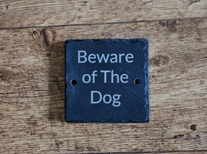 Slate House Sign Beware of the Dog warning sign plaque wall decor - Picture 1 of 2