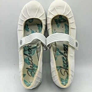 Sketchers Shape Ups White Mary Janes Elastic Straps Sz 8.5 Fabric Top - Picture 1 of 8