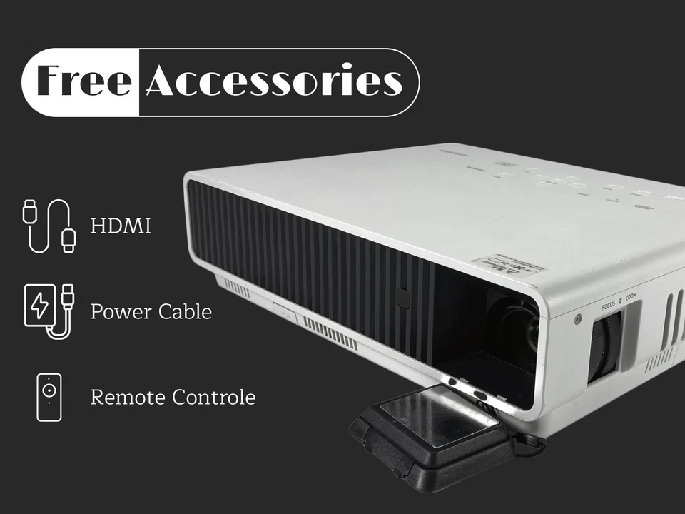 2500 Lumens Multi-Purpose Use DLP Projector for Backyard Cinema or Family Use 4K - Image 1 of 4