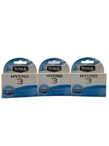 Schick Hydro 3 Refill Razor Blades, 4 Cartridges Lot Of 3 - Picture 1 of 6