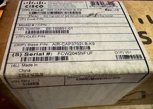 Cisco Aironet 3702i 802.11 2.4GHz Wireless Access Point P/N: AIR-CAP3702I-A-K9 - Picture 1 of 2