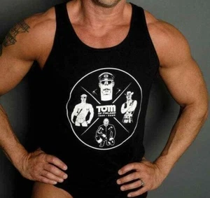 TOM OF FINLAND MENS VEST CENTENARY T SHIRT BLACK TEE SHIRT GAY CULTURE T-SHIRT - Picture 1 of 5