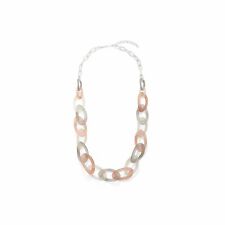 Ladies Peach and Grey Fashion Chain Link Necklace