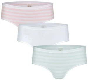 3 x Nina von C. Damen Basic Minihipster Hipster Unterwäsche Streifen unifarben - Picture 1 of 1