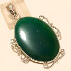 Natural Algerian Green Onyx Pendant 925 Sterling Silver Christmas Jewelry Gift