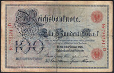 1908 100 Mark Germany Old Vintage Paper Money Banknote Currency Rare Pick 33b