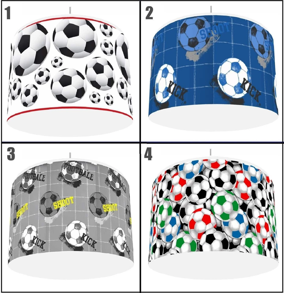 Abajur de teto FOOTBALL GOAL 4 DESIGNS EM 2 TAMANHOS 10" 12"  - Imagem 1 de 1