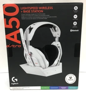 (MA3) Logitech Astro A50 LIGHTSPEED Wireless Headphones w/ Base Station White - Picture 1 of 4