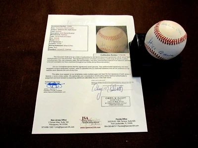 HANK AARON SADAHARU OH HOME RUN KINGS HOF AUTO SIGNED VINTAGE ONL BASEBALL JSA 2 - Image 1 of 4