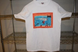 Shark Art by Sam vtg 2007 White t shirt Men's Small EUC - Picture 1 of 5