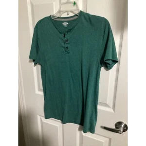 Old Navy Hombre Henley Polo SM Verde - Imagen 1 de 1