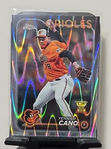 2024 Topps cromo refractor RayWave #130 Yennier Cano Baltimore Orioles - Imagen 1 de 6