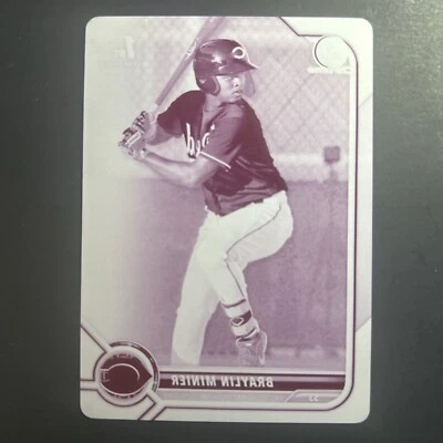 2022 Bowman Chrome Printing Plate Magenta 1/1 Braylin Minier - Image 1 of 2