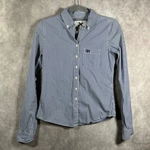 Gilly Hicks Shirt Womens Small Blue White Striped Button Down Long Sleeve Preppy - Picture 1 of 9
