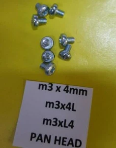 8x m3 x 4mm m3x4L m3xL4 Steel machine screw pan cheese head poz pozidrive laptop - Picture 1 of 1