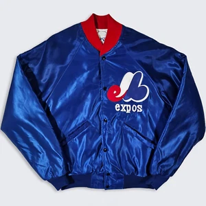 Montreal Expos Vintage 80s Starter Satin Bomber Jacket - MLB Official Licensee - Picture 1 of 7