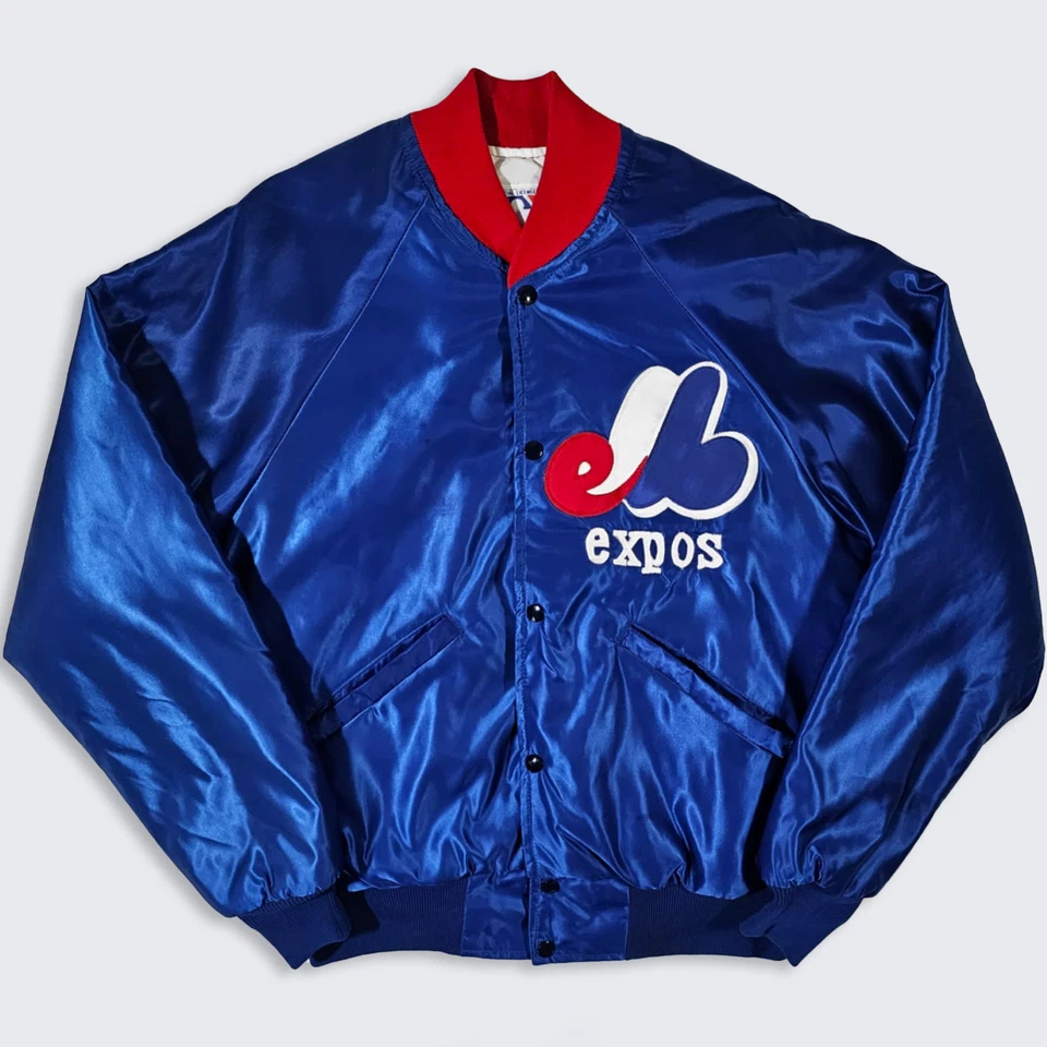 Montreal Expos Vintage 80s Starter Satin Bomber Jacket - MLB Official Licensee - Image 1 of 4