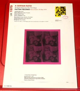A Certain Ratio All Night Party Record Cover Art PICTURE / PRINT 10.5" x 8" - Picture 1 of 4