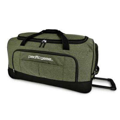 Travelers Choice Duffel Bag Recessed Wheel System Olive Adjustable Strap 30 in H - Image 1 of 4