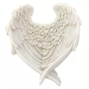 Small Angel Wings Bowl Dish Trinket Jewellery Memorial White Feather 8cm - Picture 1 of 1