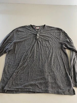 Camisa Joe's Manga Larga Gris Botón Henley 2XL XXL Largo 30  Foto 1 de 4