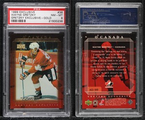 1999-00 Upper Deck Gretzky Exclusive Gold /99 Wayne Gretzky #36 PSA 8 HOF