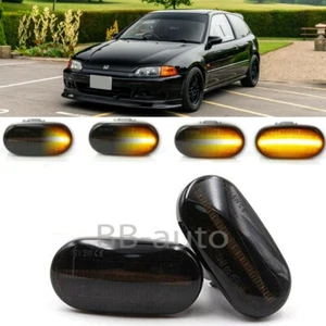 Para 92-95 Civic Smoke LED Guardabarros Dinámico Marcador Lateral Señal de Giro Luz Parpadeo JDM - Imagen 1 de 5
