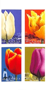 Canada - Scott 1946 - Booklet Pane of 4 - Tulips - 2002 - Picture 1 of 1