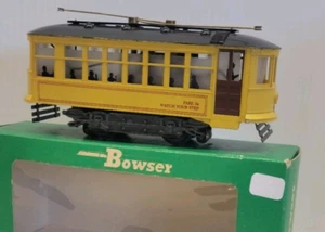 Bowser O-27 Birney Lighted Trolley Car Yellow - with Box - Picture 1 of 14