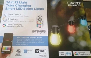 Feit Electric 24 Ft 12 Light Color Changing Smart Led String Lights - Picture 1 of 5