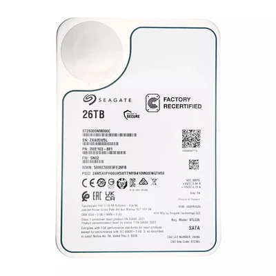 Seagate ST26000NM000C 26TB EXOS LFF 3.5in SATA-3 6G 7.2K 512MB HDD Under 10Hours - Image 1 of 3