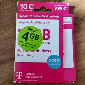 Telekom Prepaid Karte mit 10 Euro Guthaben, 4GB und 5G incl. 0175 - 759 55 82 - Bild 1 von 2