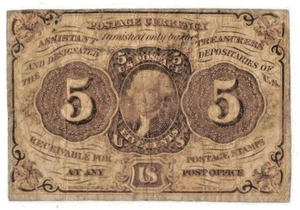 5 Cents First Issue Fractional Currency Fr#1230 - Picture 1 of 2